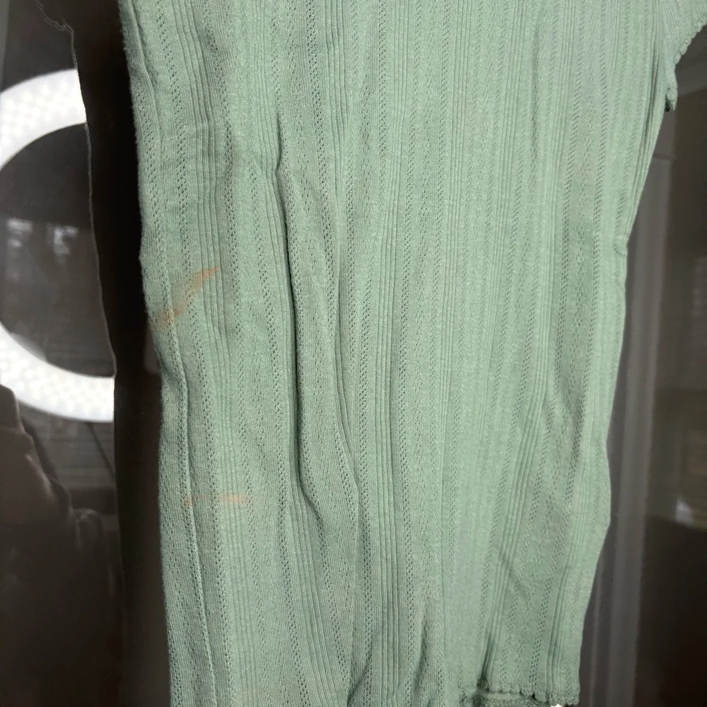 NWT J. Crew Pointelle Short-sleeve T-shirt Topiary Green